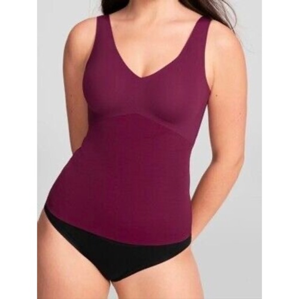 Honeylove LiftWear Cami Fig Burgundy Wireless Support Shaper Tank Top‎ Womens 2X